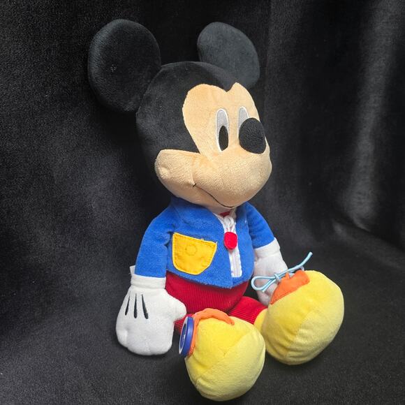 Disney Baby Mickey Mouse Learn To Dress Sensory Plush Zip Button Tie Stuffed Toy - Picture 2 of 10